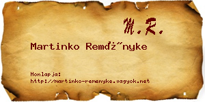 Martinko Reményke névjegykártya